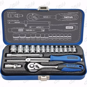 جعبه بکس 1/4 اینچ 18 پارچه هواگیری نووا مدل 6430 nova