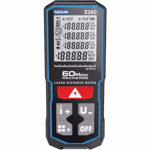 متر لیزری نووا مدل 5360 ظرفیت ۶۰ متری شارژی نور قرمزNOVA