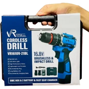 دریل شارژی ویوارکس مدل VR1610V-21BL با ۲ باتری و موتور براشلس